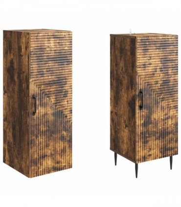 vidaXL Cabinet Set 2 pcs Smoked Oak Engineered Wood