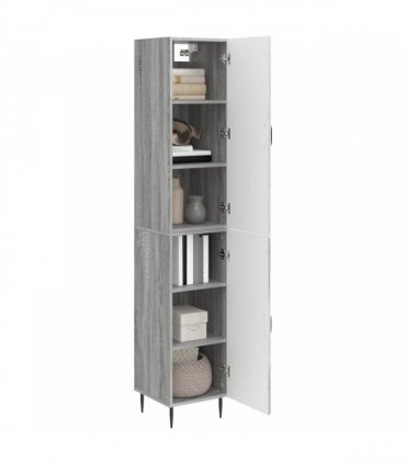 vidaXL Cabinet Set 2 pcs Grey Sonoma Engineered Wood