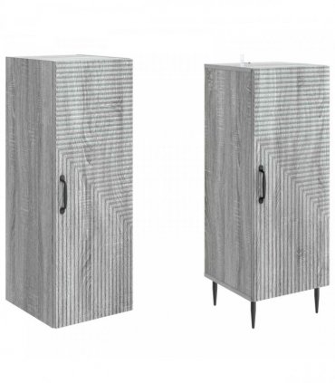 vidaXL Cabinet Set 2 pcs Grey Sonoma Engineered Wood