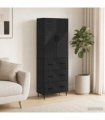 vidaXL Cabinet Set 2 pcs 66 x 34.5 x 90 cm Engineered Wood Black