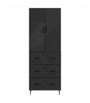 vidaXL Cabinet Set 2 pcs 66 x 34.5 x 90 cm Engineered Wood Black