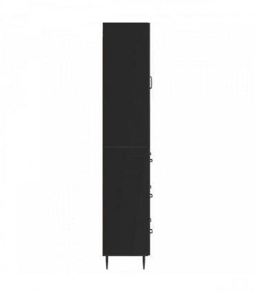 vidaXL Cabinet Set 2 pcs 66 x 34.5 x 90 cm Engineered Wood Black