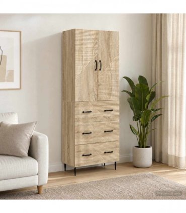 vidaXL Cabinet Set 2 pcs 66 x 34.5 x 90 cm Engineered Wood Sonoma Oak