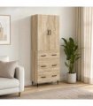 vidaXL Cabinet Set 2 pcs 66 x 34.5 x 90 cm Engineered Wood Sonoma Oak