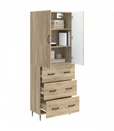 vidaXL Cabinet Set 2 pcs 66 x 34.5 x 90 cm Engineered Wood Sonoma Oak