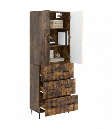 vidaXL Cabinet Set 2 pcs 66 x 34.5 x 90 cm Engineered Wood Smoked Oak