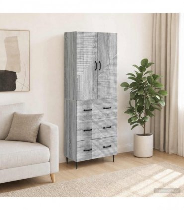 vidaXL Cabinet Set 2 pcs 66 x 34.5 x 90 cm Engineered Wood Grey Sonoma