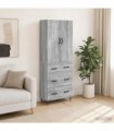 vidaXL Cabinet Set 2 pcs 66 x 34.5 x 90 cm Engineered Wood Grey Sonoma