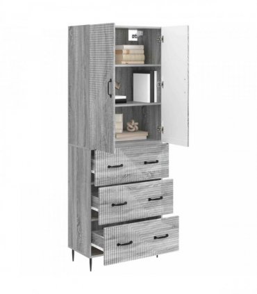 vidaXL Cabinet Set 2 pcs 66 x 34.5 x 90 cm Engineered Wood Grey Sonoma