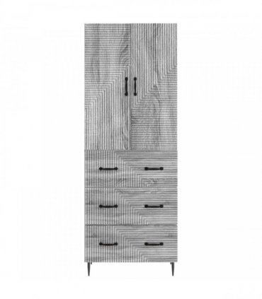 vidaXL Cabinet Set 2 pcs 66 x 34.5 x 90 cm Engineered Wood Grey Sonoma