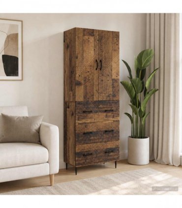 vidaXL Cabinet Set 2 pcs 66 x 34.5 x 90 cm Engineered Wood Old Wood