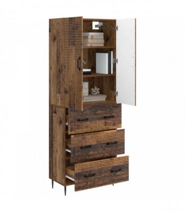 vidaXL Cabinet Set 2 pcs 66 x 34.5 x 90 cm Engineered Wood Old Wood