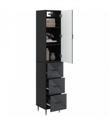 vidaXL Cabinet Set 2 pcs 33 x 34.5 x 90 cm Engineered Wood Black