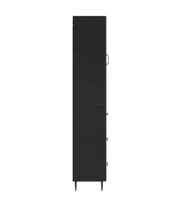 vidaXL Cabinet Set 2 pcs 33 x 34.5 x 90 cm Engineered Wood Black