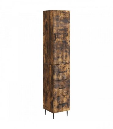 vidaXL Cabinet Set 2 pcs 33 x 34.5 x 90 cm Engineered Wood Smoked Oak