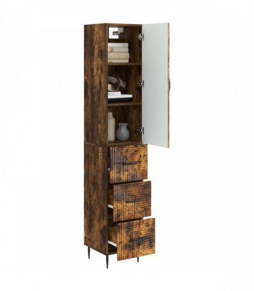 vidaXL Cabinet Set 2 pcs 33 x 34.5 x 90 cm Engineered Wood Smoked Oak