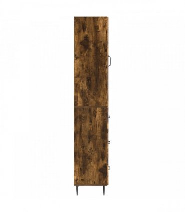 vidaXL Cabinet Set 2 pcs 33 x 34.5 x 90 cm Engineered Wood Smoked Oak