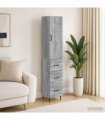 vidaXL Cabinet Set 2 pcs 33 x 34.5 x 90 cm Engineered Wood Grey Sonoma