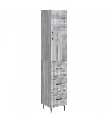 vidaXL Cabinet Set 2 pcs 33 x 34.5 x 90 cm Engineered Wood Grey Sonoma