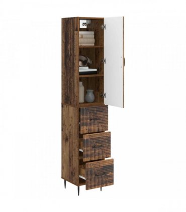 vidaXL Cabinet Set 2 pcs 33 x 34.5 x 90 cm Engineered Wood Old Wood