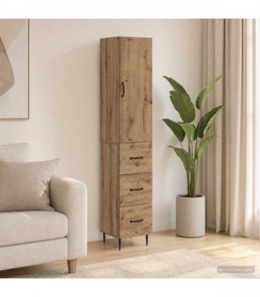 vidaXL Cabinet Set 2 pcs 33 x 34.5 x 90 cm Engineered Wood Artisan Oak