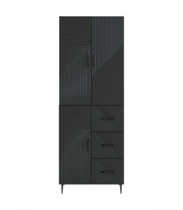 vidaXL Cabinet Set 2 pcs Black Engineered Wood