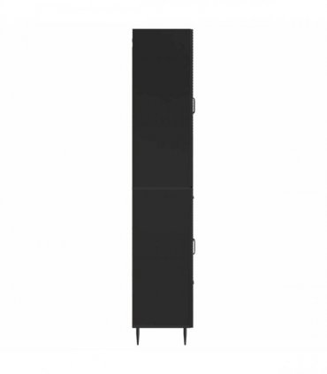 vidaXL Cabinet Set 2 pcs Black Engineered Wood
