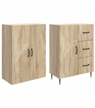vidaXL Cabinet Set 2 pcs Sonoma Oak Engineered Wood