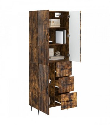 vidaXL Cabinet Set 2 pcs Smoked Oak Engineered Wood