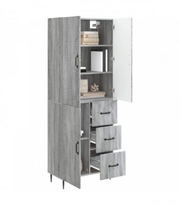 vidaXL Cabinet Set 2 pcs Grey Sonoma Engineered Wood