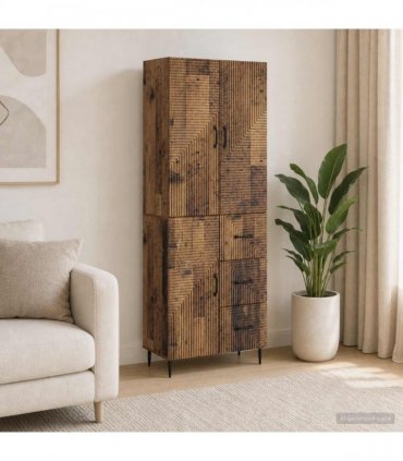 vidaXL Cabinet Set 2 pcs Old Wood Engineered Wood