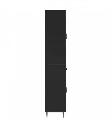vidaXL Cabinet Set 2 pcs Black Engineered Wood