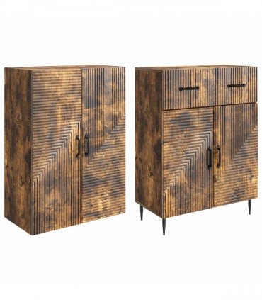 vidaXL Cabinet Set 2 pcs Smoked Oak Engineered Wood
