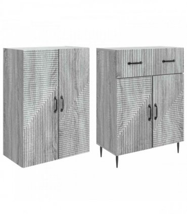 vidaXL Cabinet Set 2 pcs Grey Sonoma Engineered Wood