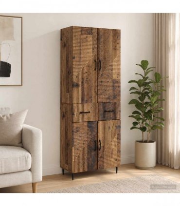 vidaXL Cabinet Set 2 pcs Old Wood Engineered Wood