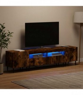 vidaXL 3 Piece LED TV Cabinet Smoked Oak Engineered Wood