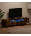 vidaXL 3 Piece LED TV Cabinet Smoked Oak Engineered Wood