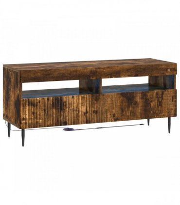 vidaXL 3 Piece LED TV Cabinet Smoked Oak Engineered Wood