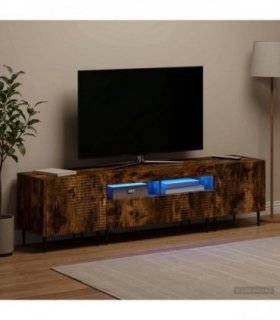 vidaXL 3 Piece LED TV Cabinet Smoked Oak Engineered Wood