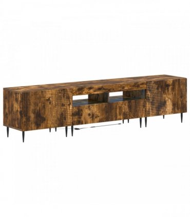 vidaXL 3 Piece LED TV Cabinet Smoked Oak Engineered Wood