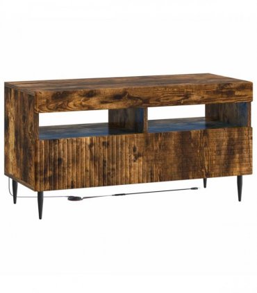 vidaXL 3 Piece LED TV Cabinet Smoked Oak Engineered Wood