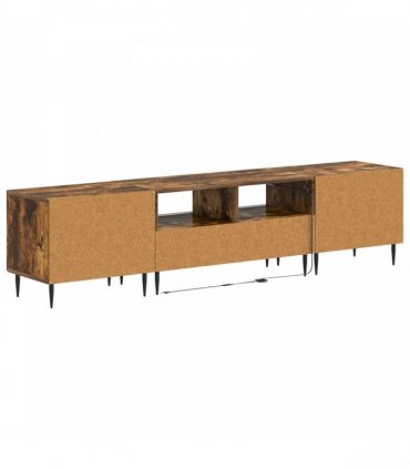 vidaXL 3 Piece LED TV Cabinet Smoked Oak Engineered Wood