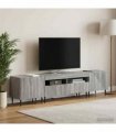 vidaXL 3 Piece LED TV Cabinet Grey Sonoma Engineered Wood