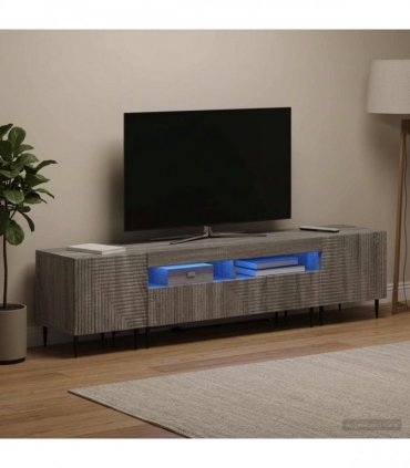 vidaXL 3 Piece LED TV Cabinet Grey Sonoma Engineered Wood