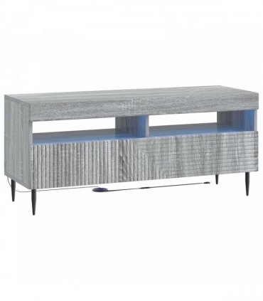 vidaXL 3 Piece LED TV Cabinet Grey Sonoma Engineered Wood