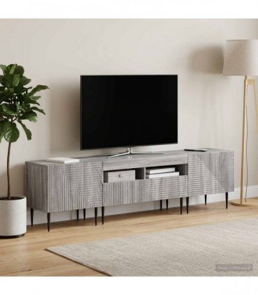 vidaXL 3 Piece LED TV Cabinet Grey Sonoma Engineered Wood