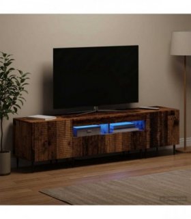 vidaXL 3 Piece LED TV Cabinet Old Wood Engineered Wood
