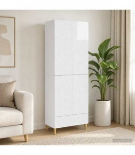 vidaXL Cabinet Set 2 pcs High Gloss White Engineered Wood