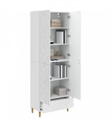 vidaXL Cabinet Set 2 pcs High Gloss White Engineered Wood