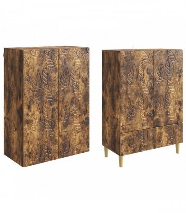 vidaXL Cabinet Set 2 pcs Smoked Oak Engineered Wood